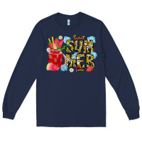 Navy sweet summer time Long Sleeve Tee - CowhideDigitalArt