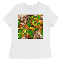White St. Patrick's Day Horse With Horseshoes Seamless Ladies Tee - FaDigitalArtStudio