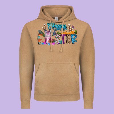 Happy Easter Coffee Vintage Hoodie Designed By Cowhidedigitalart
