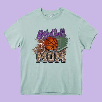Basketball Mom Heavy Core Tee Designed By Howdyjamesfarm
