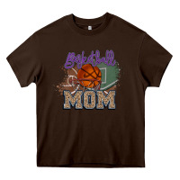 Chocolate Brown Basketball Mom Heavy Core Tee - HowdyJamesFarm