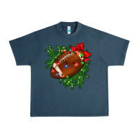 Midnight Navy american football christmas with lights and ribbon Urban Heavy Tee - FaDigitalArtStudio