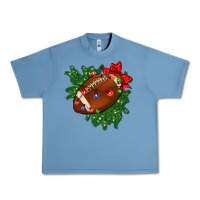 Pebble Blue american football christmas with lights and ribbon Urban Heavy Tee - FaDigitalArtStudio