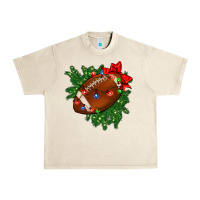 American Football Christmas With Lights And Ribbon Urban Heavy Tee | Teevron