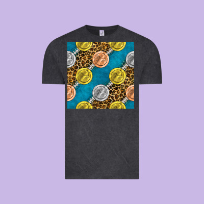 American Football Medal With Leopard Vintage Tee Designed By Bundleandbundleshop