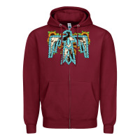Burgundy thuhderbird Zipper Hoodie - JahusDesignShop