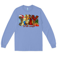 Colony Blue Joy To The World Long Sleeve Tee - CowhideDigitalArt