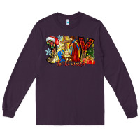 Plum Joy To The World Long Sleeve Tee - CowhideDigitalArt