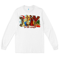 White Joy To The World Long Sleeve Tee - CowhideDigitalArt
