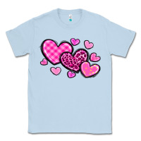 Dusty Blue love hearts Classic Tee - OliviaCreatesArt