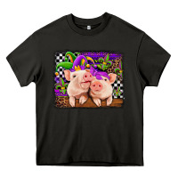 Asphalt mardi gras western leopard pigs Heavy Core Tee - Jasminsmagicworld