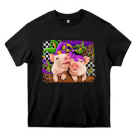 Black mardi gras western leopard pigs Heavy Core Tee - Jasminsmagicworld