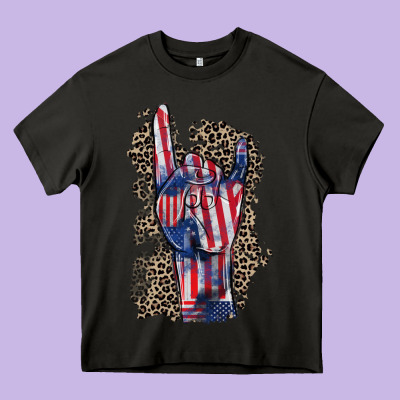 Freedom Rock Hand 4th Of July Heavy Core Tee Designed By Cowgirlartshop