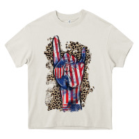 Cream Freedom rock hand 4th of july Heavy Core Tee - CowGirlArtShop