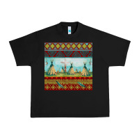 Black teepe tent dreamcatcher totem pole seamless patter Urban Heavy Tee - FaDigitalArtStudio