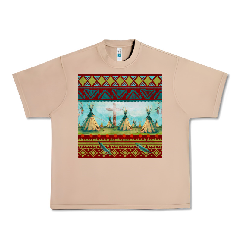 Teepe Tent Dreamcatcher Totem Pole Seamless Patter Urban Heavy Tee by FaDigitalArtStudio | Teevron