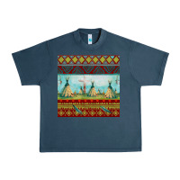 Midnight Navy teepe tent dreamcatcher totem pole seamless patter Urban Heavy Tee - FaDigitalArtStudio
