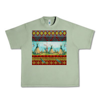 Oil Green teepe tent dreamcatcher totem pole seamless patter Urban Heavy Tee - FaDigitalArtStudio