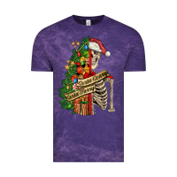 Cloud Purple sorta merry sorta scary skeleton Vintage Tee - FaDigitalArtStudio