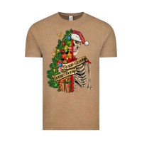 Vintage Coffee sorta merry sorta scary skeleton Vintage Tee - FaDigitalArtStudio
