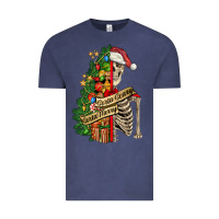 Vintage Denim sorta merry sorta scary skeleton Vintage Tee - FaDigitalArtStudio