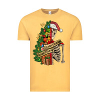 Vintage Mustard sorta merry sorta scary skeleton Vintage Tee - FaDigitalArtStudio