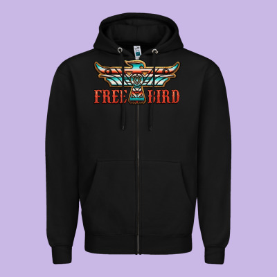 Thunderbird Free Bird Zipper Hoodie Designed By Jahusdesignshop