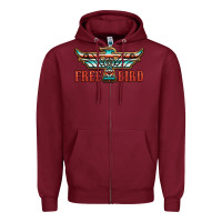 Burgundy thunderbird free bird Zipper Hoodie - JahusDesignShop
