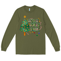 Army Green Jolly Jolly Babe Long Sleeve Tee - CowhideDigitalArt