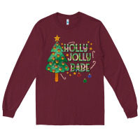 Burgundy Jolly Jolly Babe Long Sleeve Tee - CowhideDigitalArt