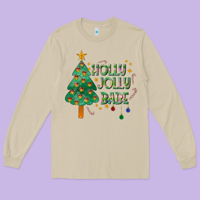 Jolly Jolly Babe Long Sleeve Tee Designed By Cowhidedigitalart