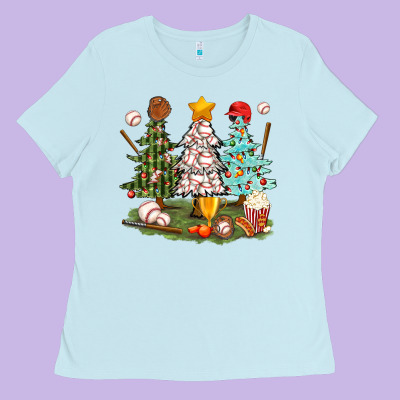 Baseball Trees Bbs Ladies Tee Designed By Bundleandbundleshop