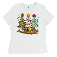 White baseball trees bbs Ladies Tee - BundleAndBundleShop