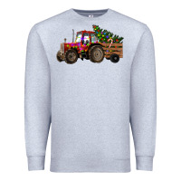 Heather Grey christmas farm Premium Sweatshirt - RanaPortraitStore