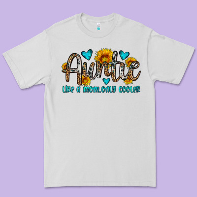 Auntie Like A Mom Only Cooler Premium Tee Designed By Oliviacreatesart