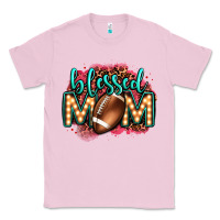 Bubblegum Pink blessed american football mom lightbulb letters Classic Tee - OliviaCreatesArt
