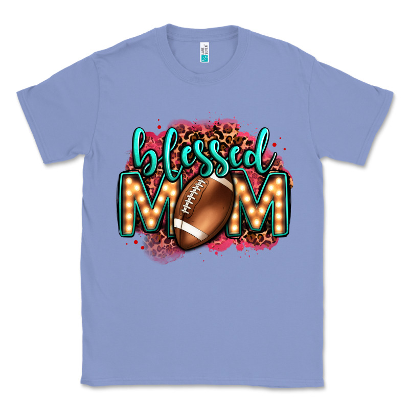 Blessed American Football Mom Lightbulb Letters Classic Tee by OliviaCreatesArt | Teevron