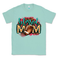 Seafoam blessed american football mom lightbulb letters Classic Tee - OliviaCreatesArt
