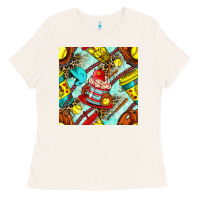 Bone softball coffee cup and bat with leopard seamless pattern bbs Ladies Tee - BundleAndBundleShop