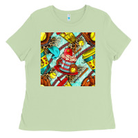 Matcha softball coffee cup and bat with leopard seamless pattern bbs Ladies Tee - BundleAndBundleShop