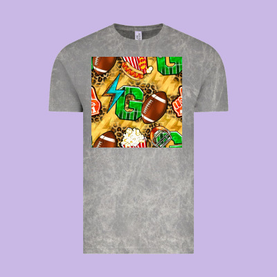 American Football Go With Thunder And Leopard  Seamless Pattern Vintage Tee Designed By Bundleandbundleshop