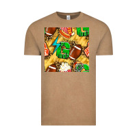 Vintage Coffee american football go with thunder and leopard  seamless pattern Vintage Tee - BundleAndBundleShop