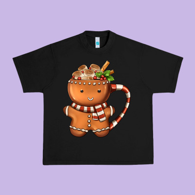 Gingerbread Cookie Man Hot Cocoa Coffee Urban Heavy Tee Designed By Fadigitalartstudio