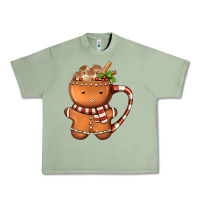 Oil Green Gingerbread Cookie Man Hot Cocoa Coffee Urban Heavy Tee - FaDigitalArtStudio