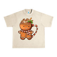 Sandshell Gingerbread Cookie Man Hot Cocoa Coffee Urban Heavy Tee - FaDigitalArtStudio