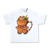 White Gingerbread Cookie Man Hot Cocoa Coffee Urban Heavy Tee - FaDigitalArtStudio