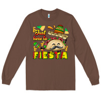 Chestnut Just Here To Fiesta Long Sleeve Tee - CowhideDigitalArt