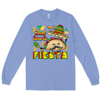 Colony Blue Just Here To Fiesta Long Sleeve Tee - CowhideDigitalArt