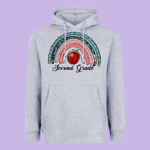Second Grade Rainbow Heavyweight Hoodie Designed By Ranaportraitstore