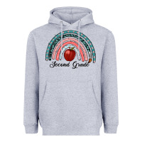 Heather Grey second grade rainbow Heavyweight Hoodie - RanaPortraitStore